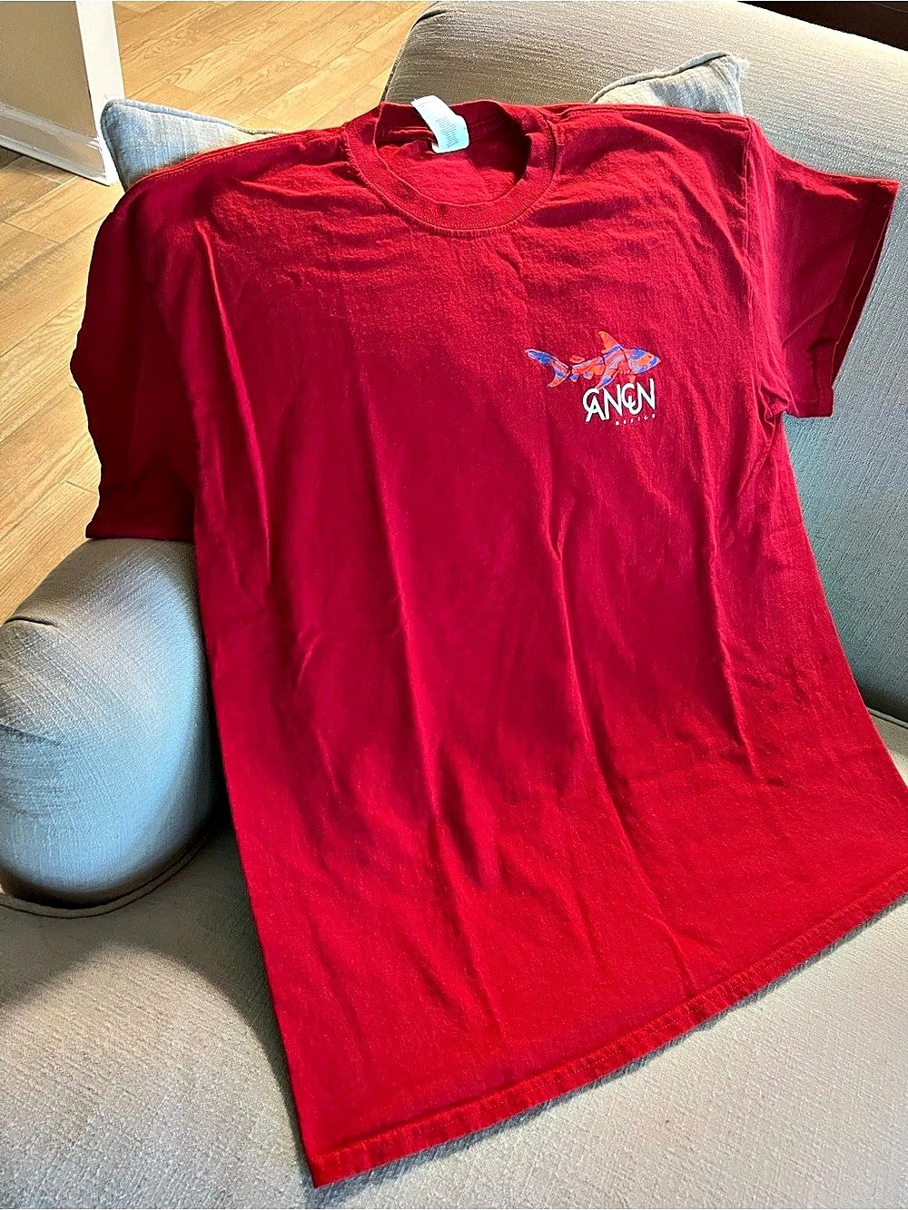 Gildan Keep Calm Cancun T-Shirt Graphic in Red Large